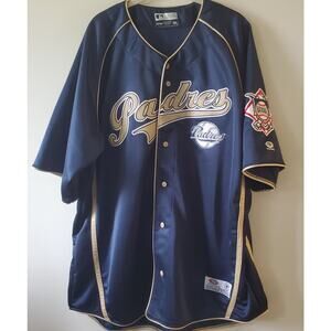Padres Jersey True Fan All Stars Series Blue Mens XXL Heavy Embroidered Patches